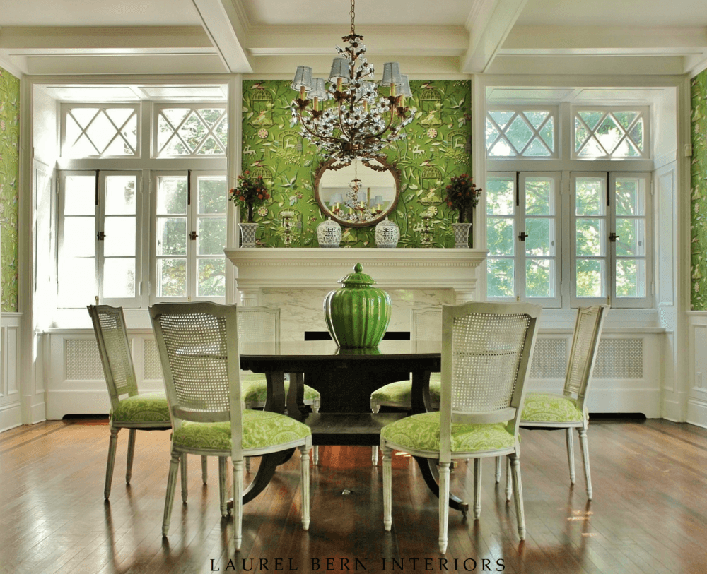  Laurel Bern Interiors Portfolio - green and white rooms