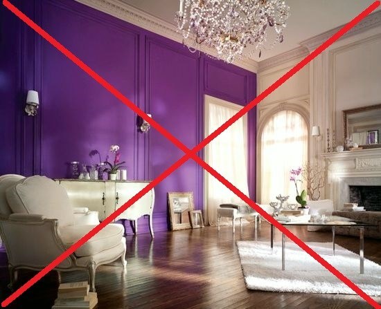 Purple-Accent-Walled-Living-Room typically found on HGTV