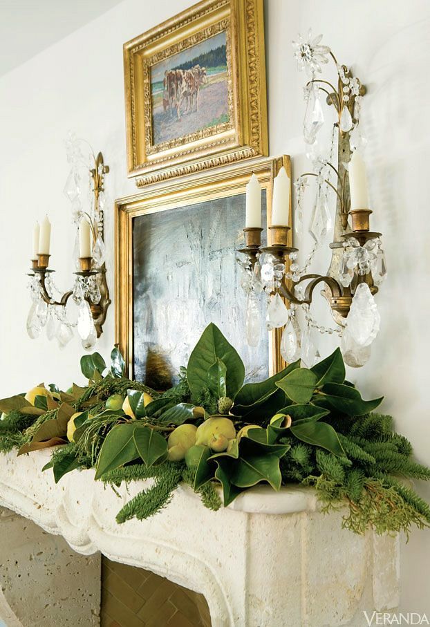 Love them greens - One of my all-time favorite Christmas mantels