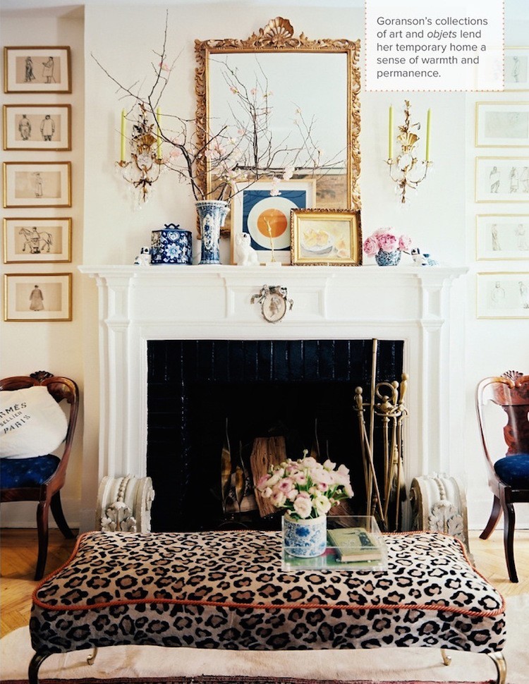 fireplace mantel styling Jessica Goranson in Lonny mag 