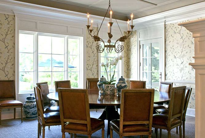 Julie Nightengale - beautiful job with this dining room and love the architectural detailing and how she dealt with this problem ceiling