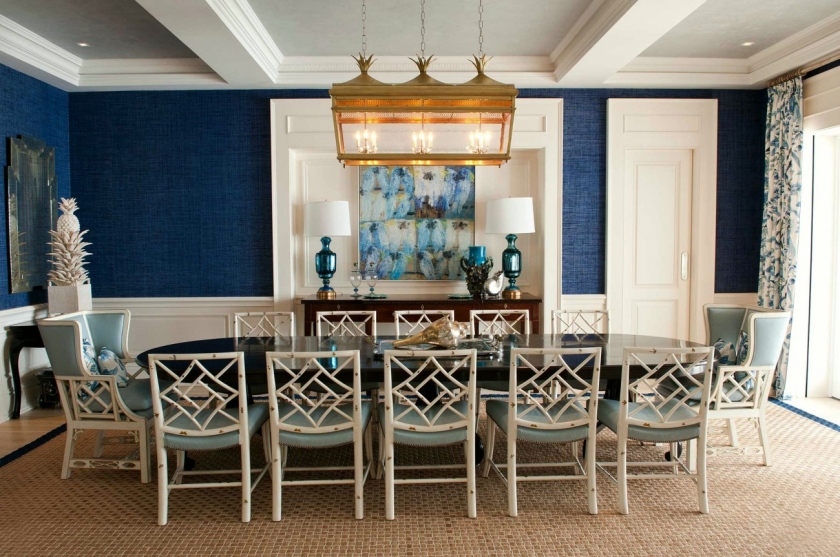 Blue And White Decorating Ideas With Hollywood Regency