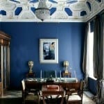 Blue and White Interior Architecture and Mouldings
