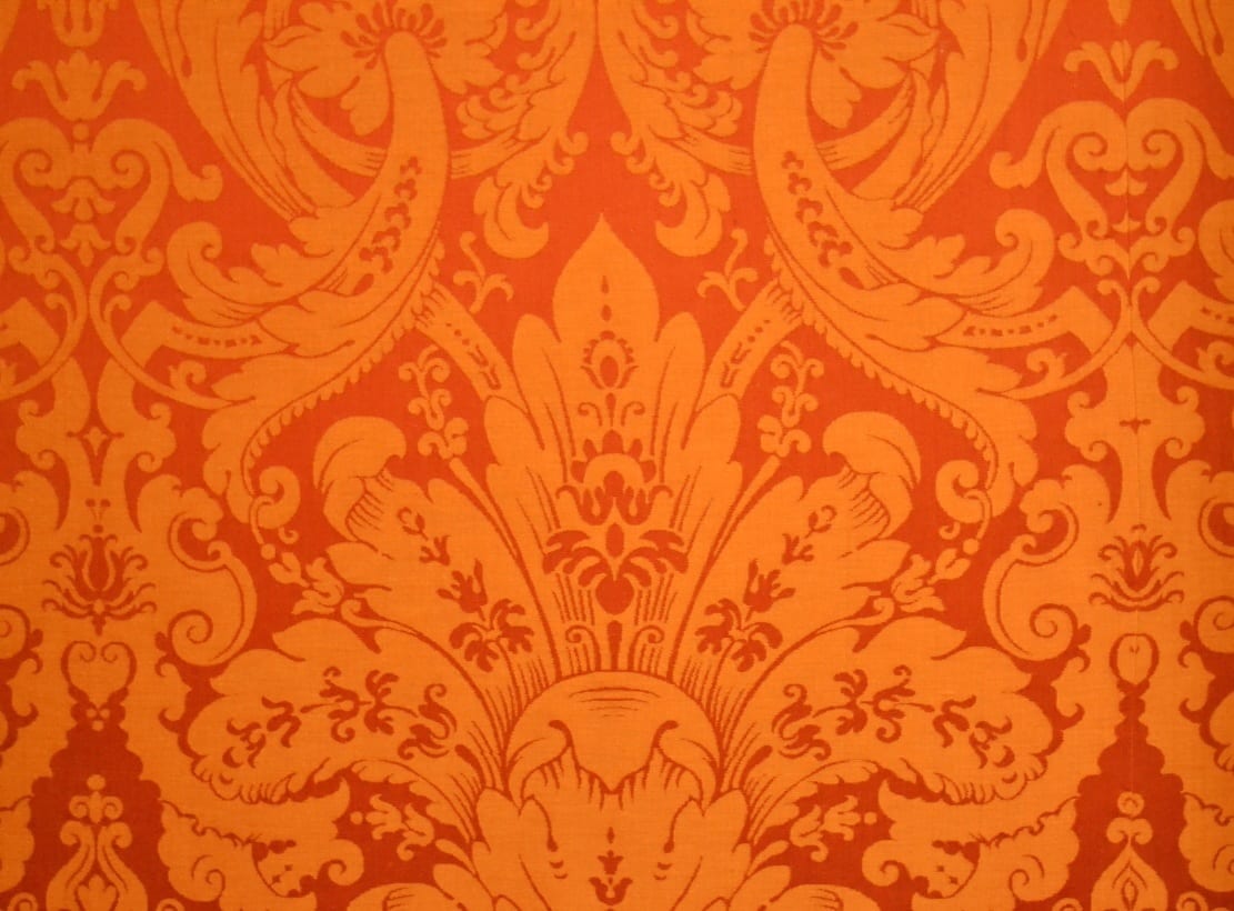 chateau du chambord silk orange damask
