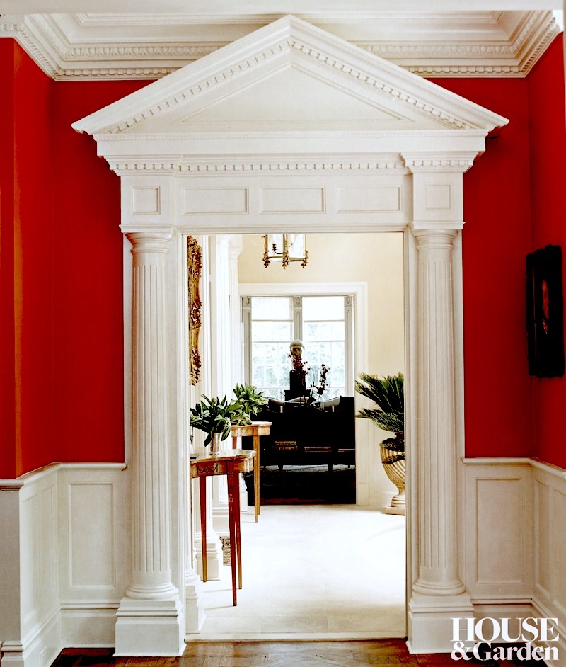 traditional-entrance-hall-timothy-whealon-new-york-red paint colors