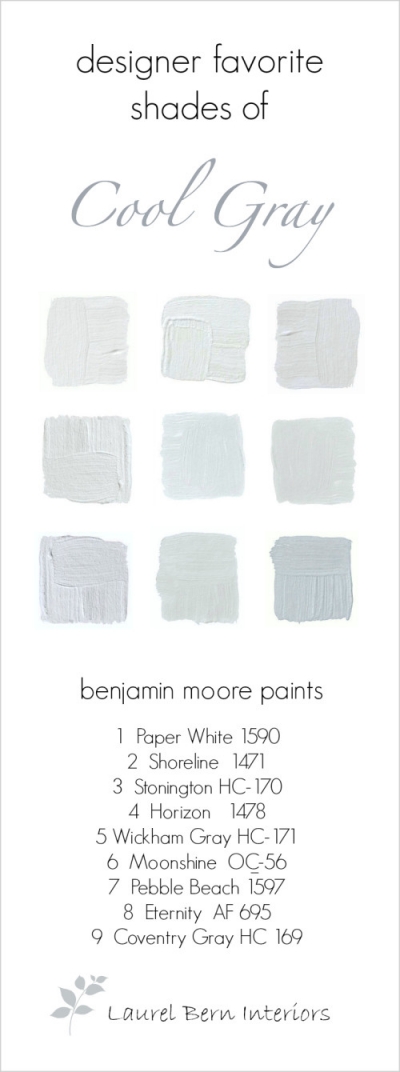 cool-shades-of-gray - Benjamin Moore cool gray paint colors
