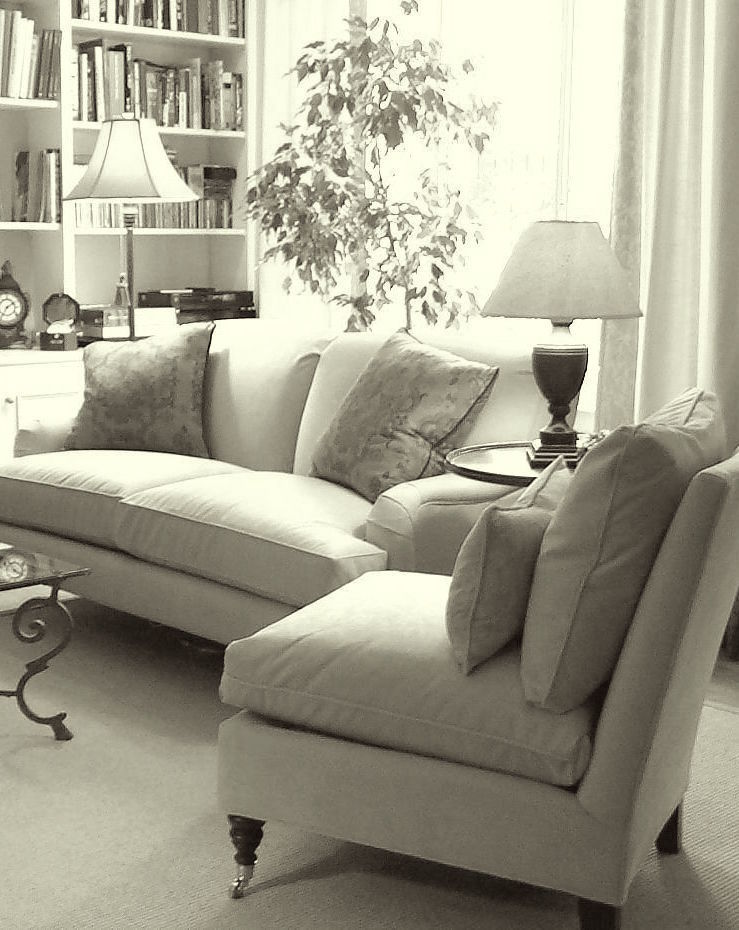 Bronxville monochromatic living room design blogger