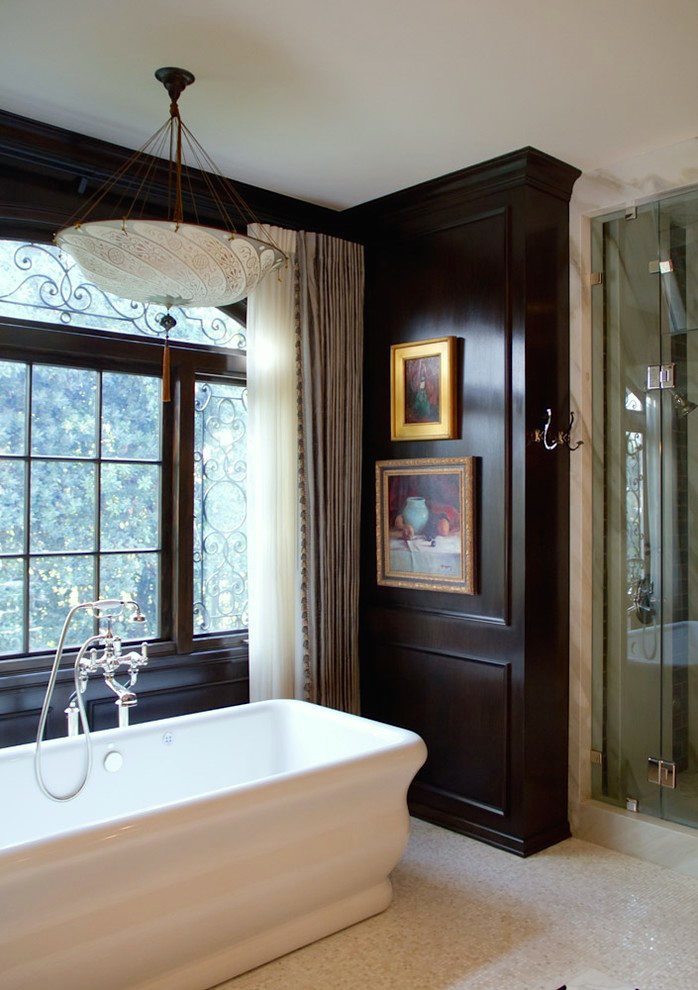 paint-washroom-black-wooden-panelling-french-colonial-style-better-charmean-neithart-traditional-bathroom