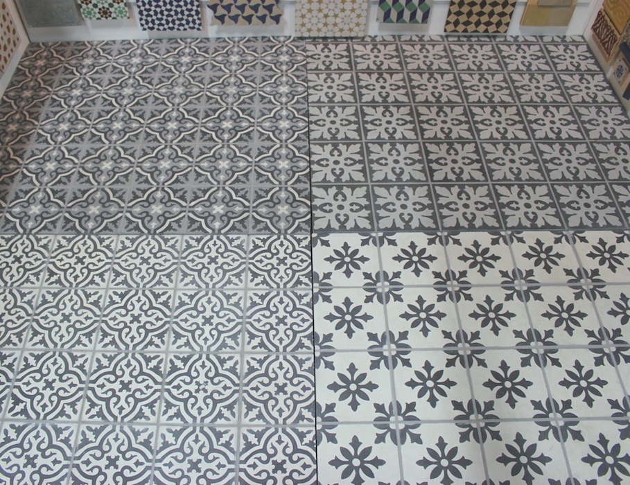 Encaustic cement tile floor