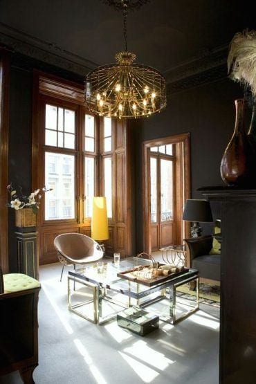 Dark Walls Ceiling Wood Trim Bieke Claessens Laurel Home