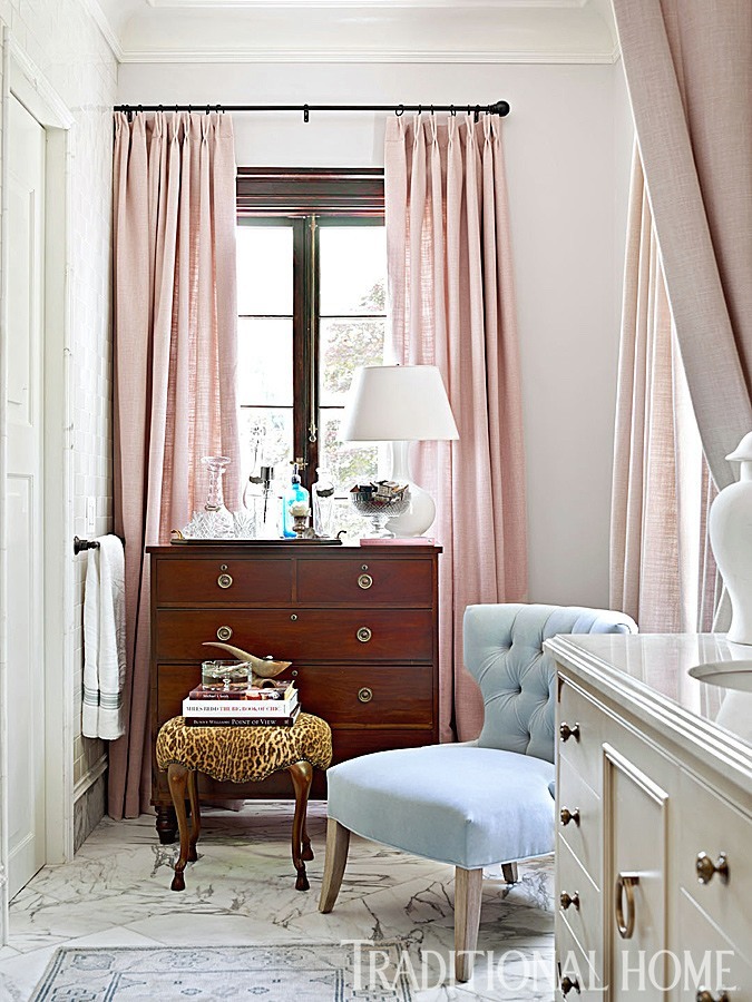 traditional-home-pink-drape-blue-slipper-chair-showhouse-bathroom