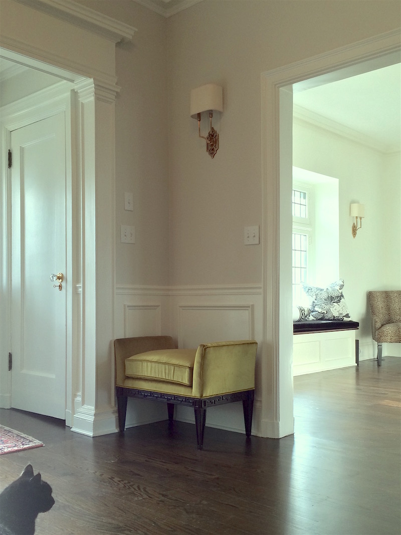 bronxville-entry-classic-gray-walls-tobi-fairley-cr-laine-stool-circa-lighting-sconce-pilasters-traditional-entry-gracious-home