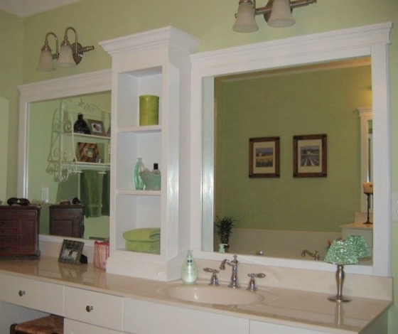 home-talk-adding-frame-bathroom-mirror - Builder Upgrades