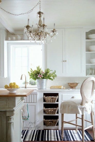 french-country-cottage-kitchen-white-cabinets-stool-shabby-chic-country-kitchen