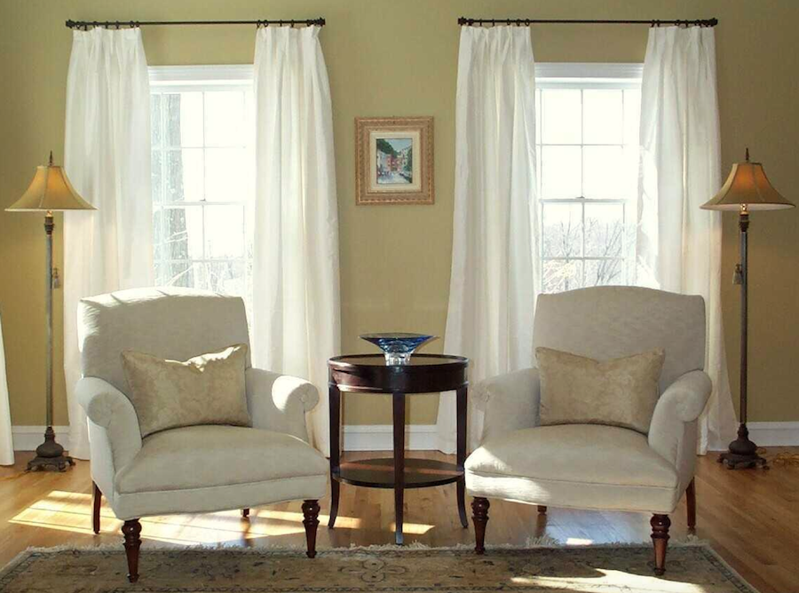 window treatments white silk drapes