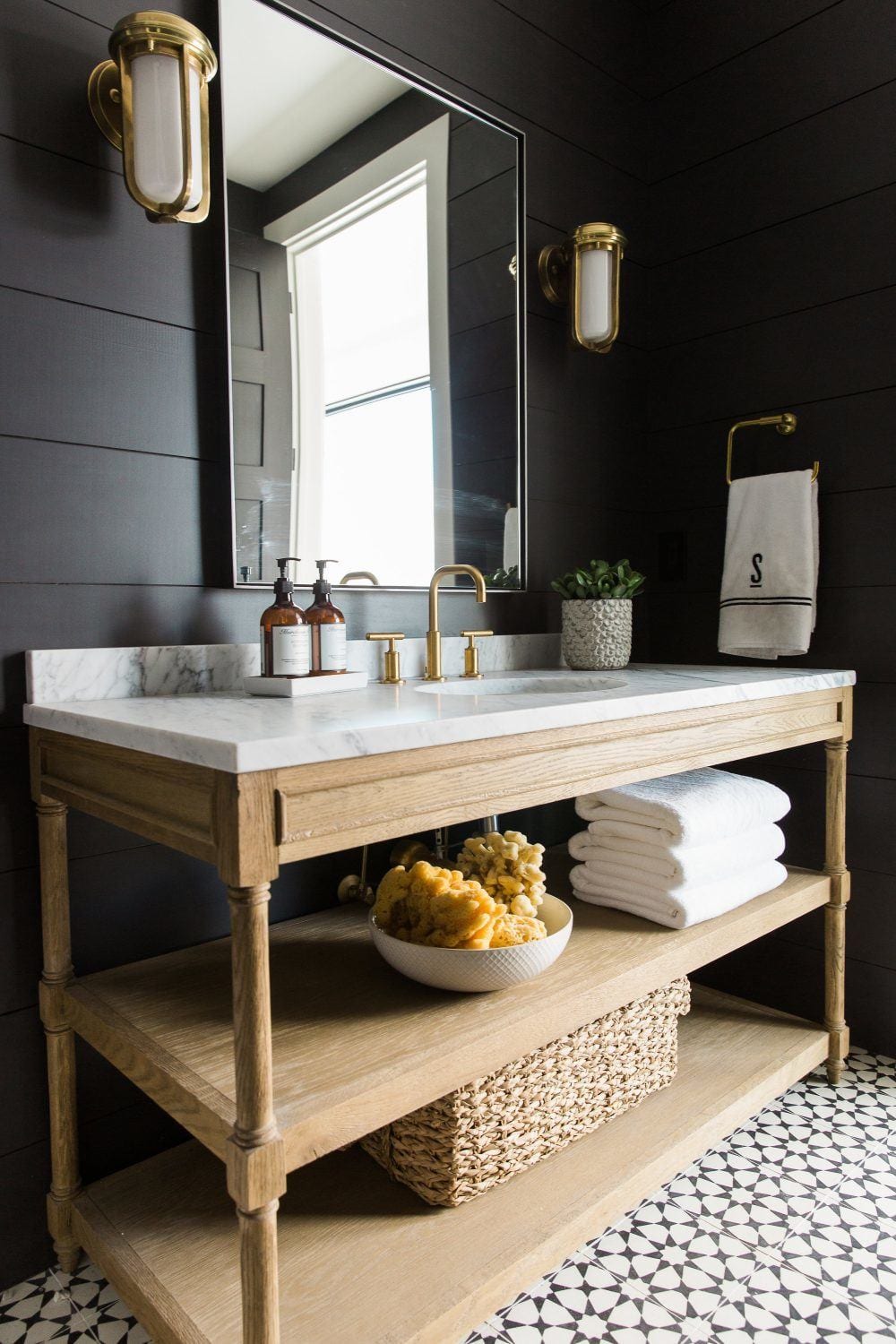 A (Very) Blah Powder Room Transforms Into a Jewel Box laurel home