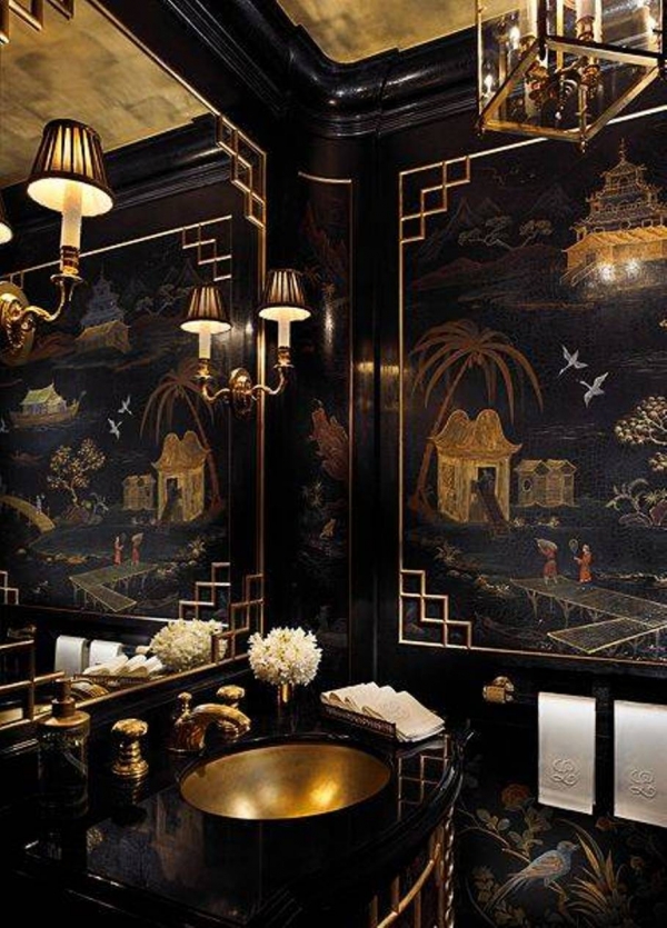 powder room-with-chinoiserie walls Scott Snyder