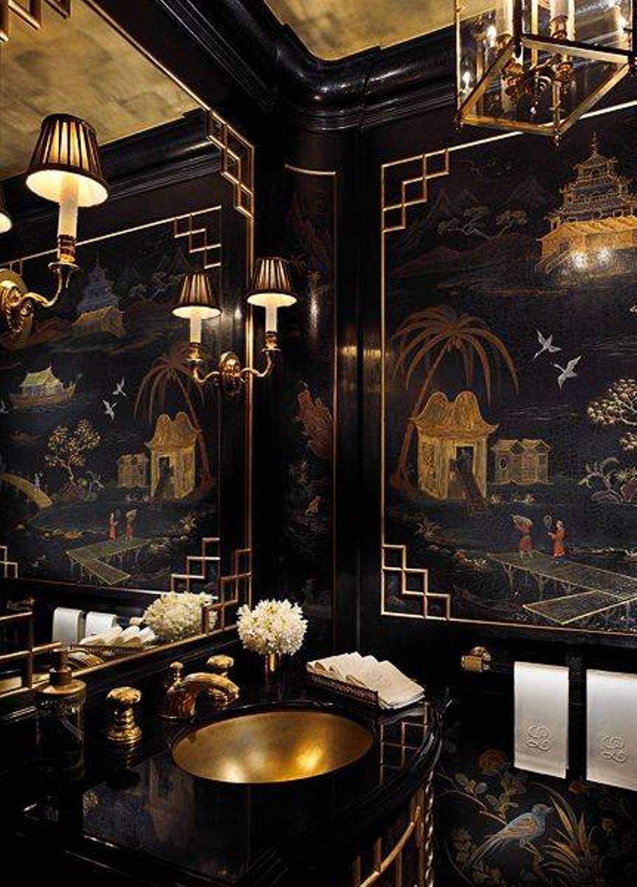 powder-room-with-chinoiserie walls scott snyder | laurel home