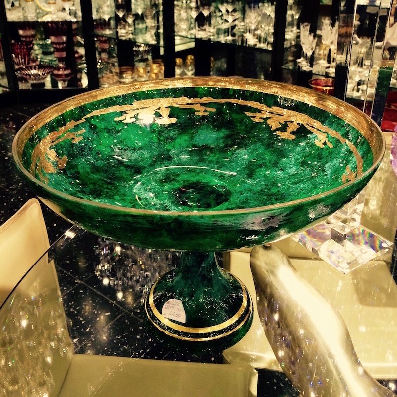 murano italy vacation green glass bowl