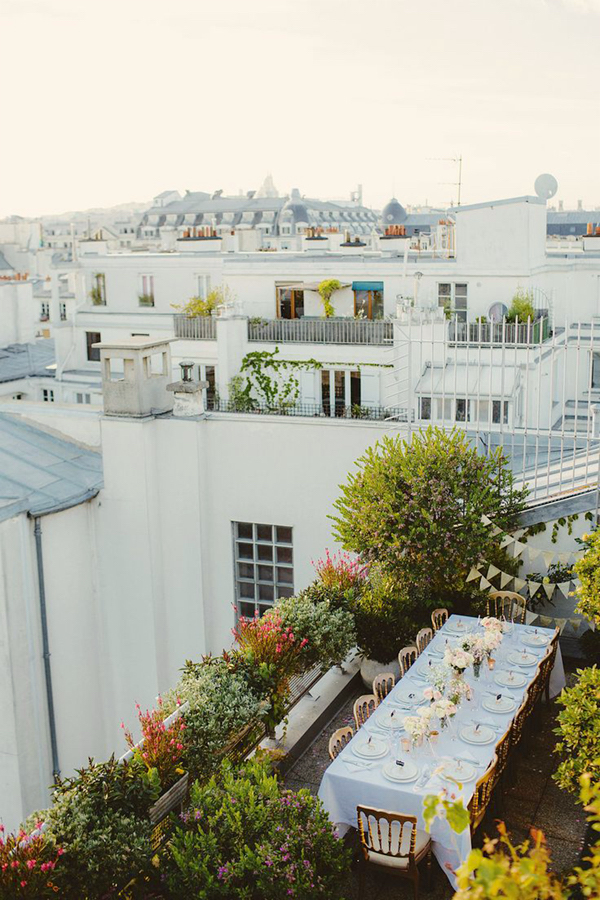 Paris Rooftop Dining Terrace. Jaw Dropping. Source: LaurelBInteriors