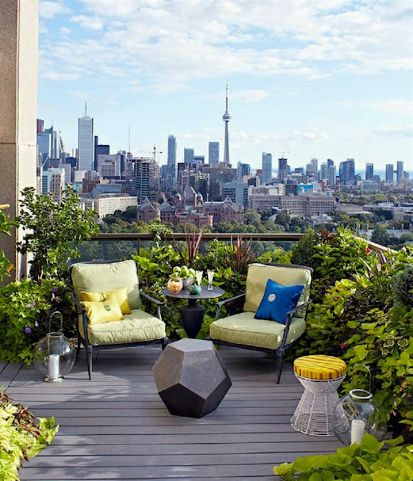 urban garden on a city balcony with lush greens - Laurel Home