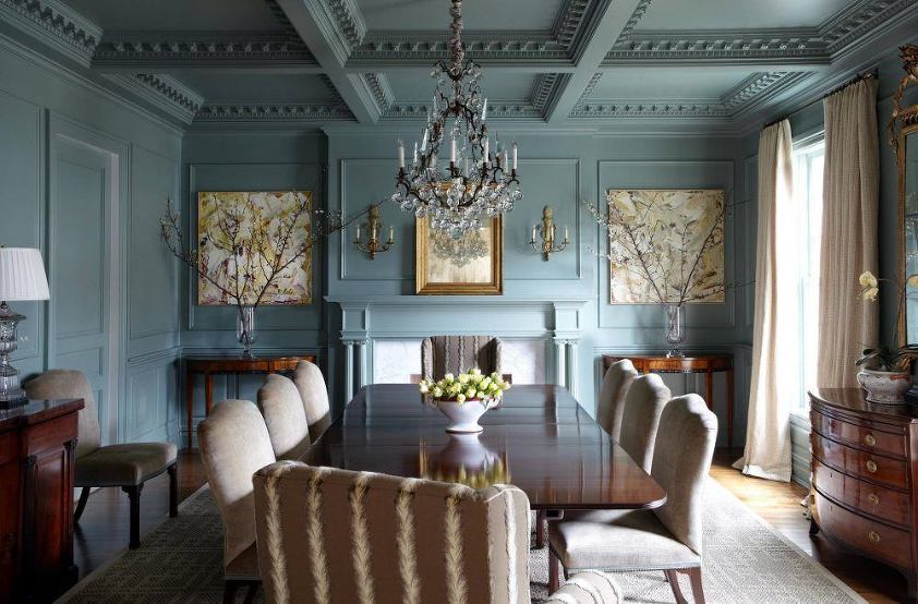 Farrow-Ball-Green-Blue-English-Country-Dining-interiors by color