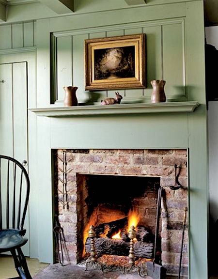 trim walls the same color fireplace country living