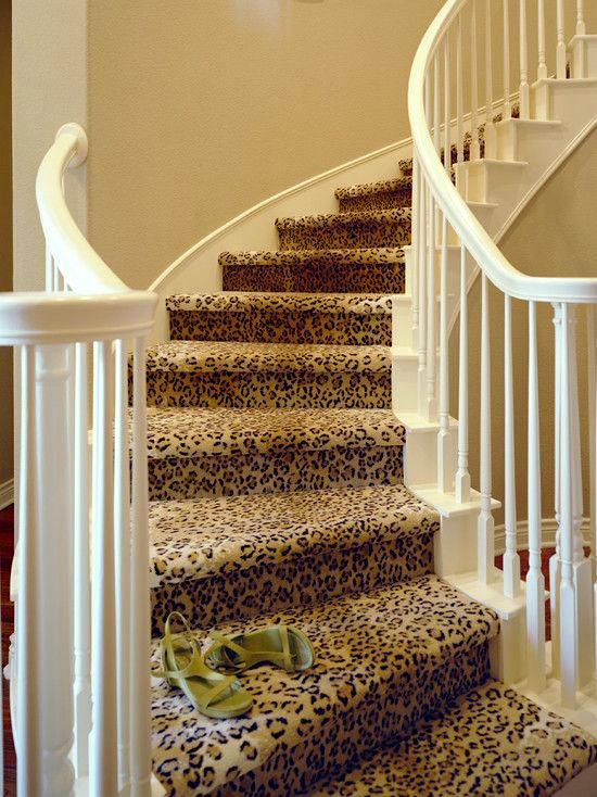 leopard print staircase runner