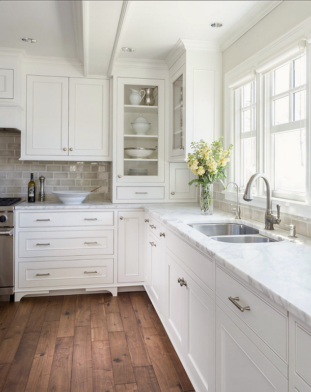 kitchen trends Liz Schupanitz white kitchen painted in Benjamin Moore Simply White