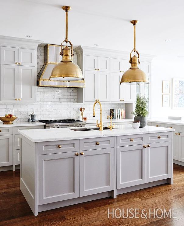 allison wilson kitchen house & home -gray-kitchen-cabinets-brass-industrial-pendants