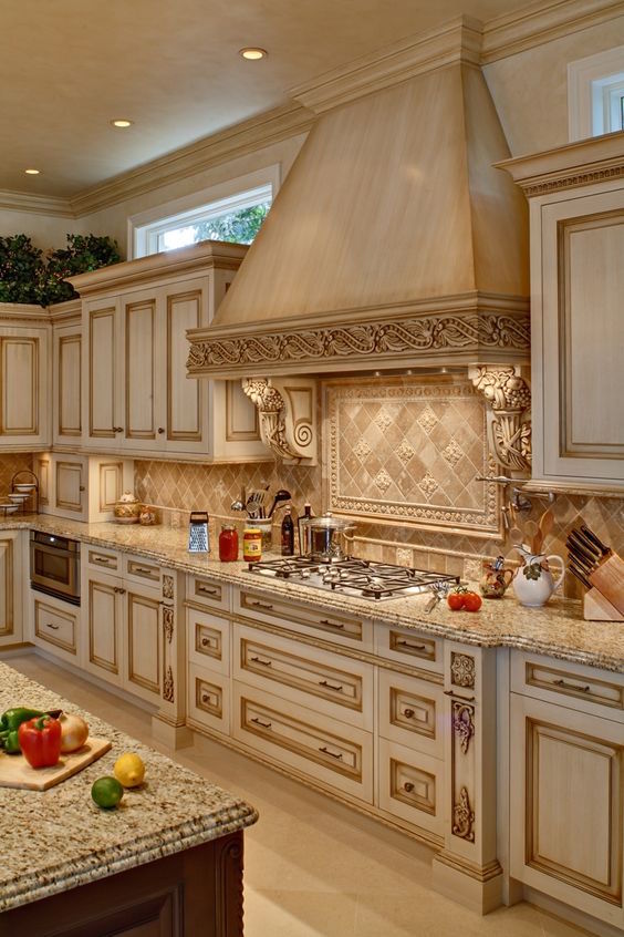 white marble french kitchen