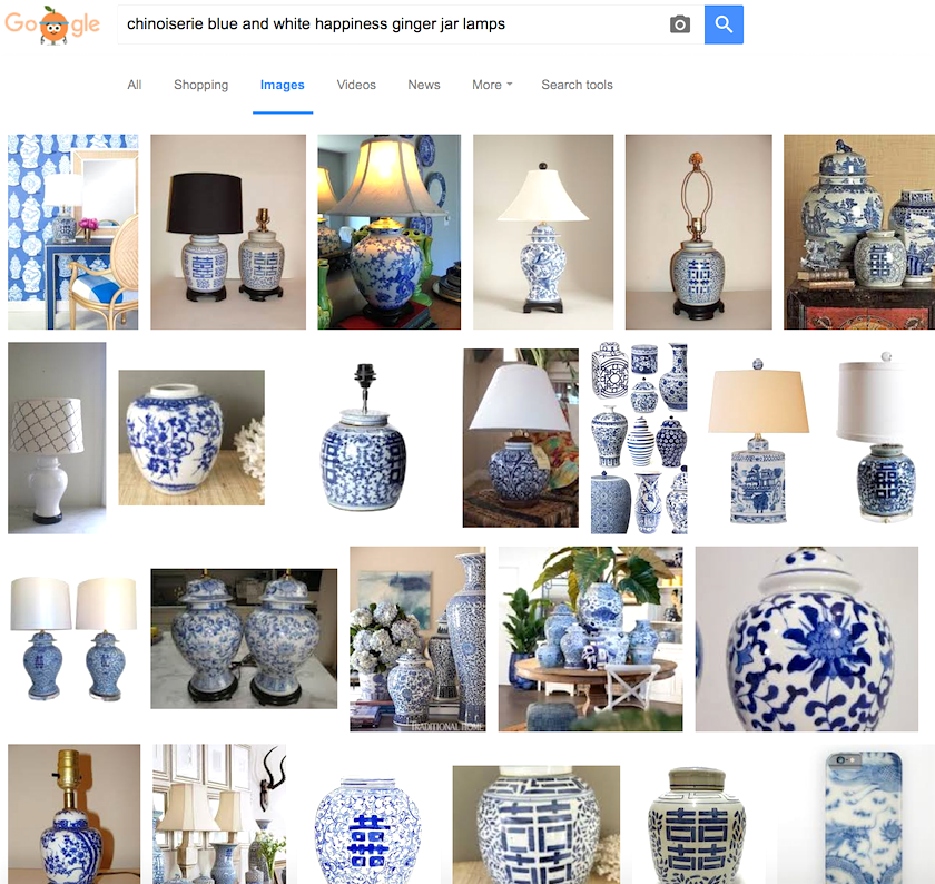 chinoiserie blue and white happiness ginger jar lamps - home furnishings