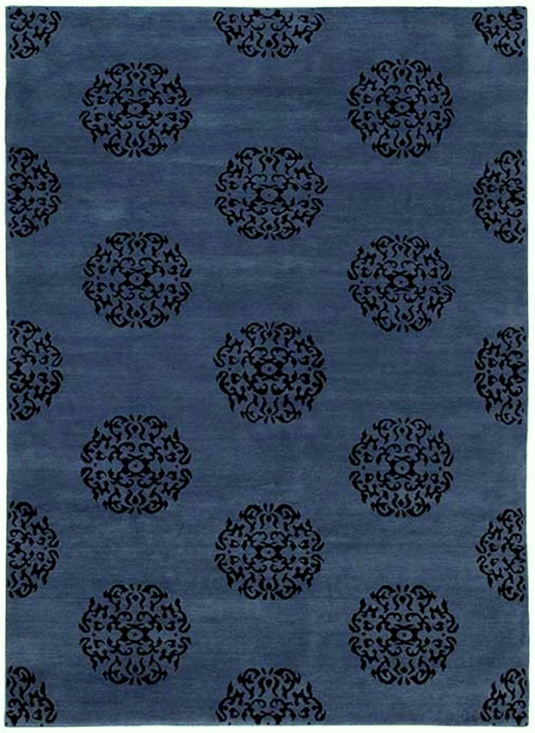 Ikat_Blue_Black_Mandala_Tibetan_Carpet