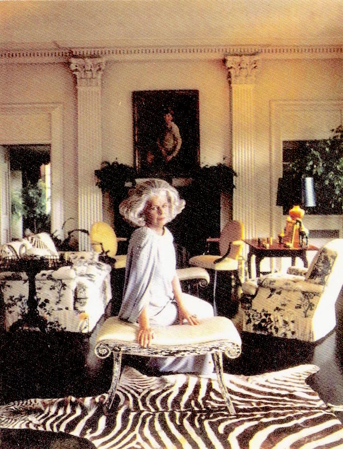 Mrs. Nancy (princess) Pyne in her old living circa 1969