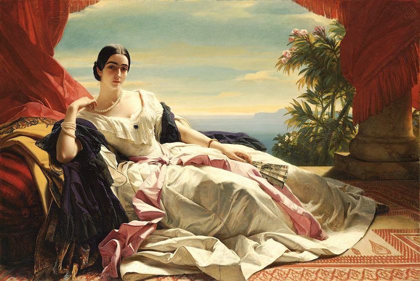 Portrait of Leonilla, Princess of Sayn-Wittgenstein-Sayn; Franz Xaver Winterhalter, German, 1805 - 1873; 1843; Oil on canvas; Unframed: 142.2 x 212.1 cm (56 x 83 1/2 in.), Framed (Display): 182.9 x 251.5 x 16.5 cm (72 x 99 x 6 1/2 in.); 86.PA.534