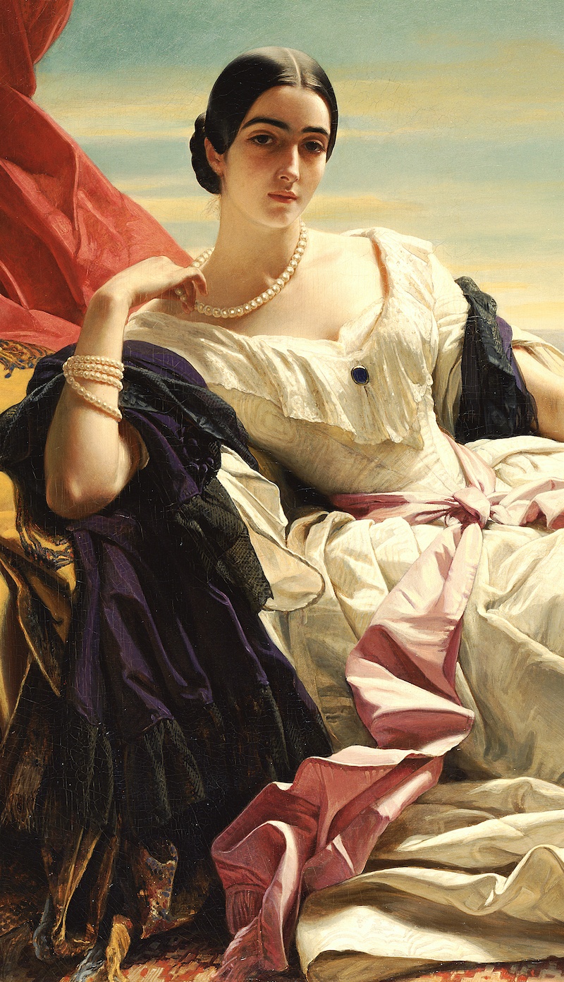 Portrait of Leonilla, Princess of Sayn-Wittgenstein-Sayn; Franz Xaver Winterhalter, German, 1805 - 1873; 1843; Oil on canvas; Unframed: 142.2 x 212.1 cm (56 x 83 1/2 in.), Framed (Display): 182.9 x 251.5 x 16.5 cm (72 x 99 x 6 1/2 in.); 86.PA.534