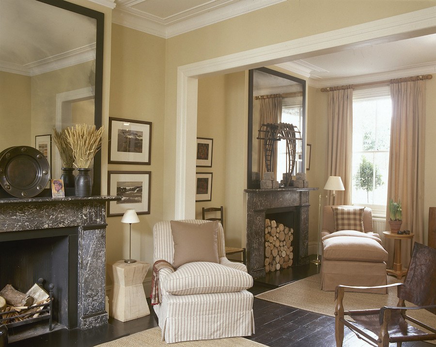 Warm Paint Color Palette - Design by Colin and Iona Duckworth - double reception living room with warm beige walls