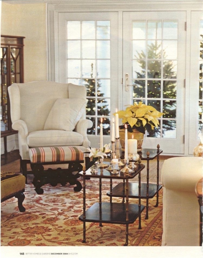 traditional living room designed by LBI - 2000 - tea tables - Brunschwig and Fils