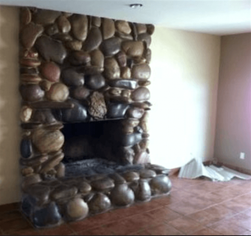 ugliest stone fireplace