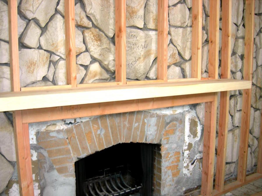 Framing Stone Fireplace With Mantel Diy Network Laurel Home