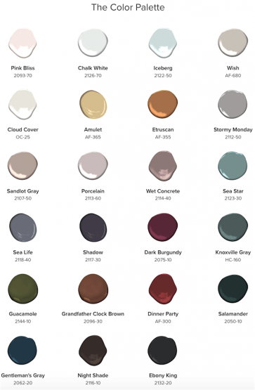 benjamin moore ugly depressing color palette for 2017 | Laurel Home