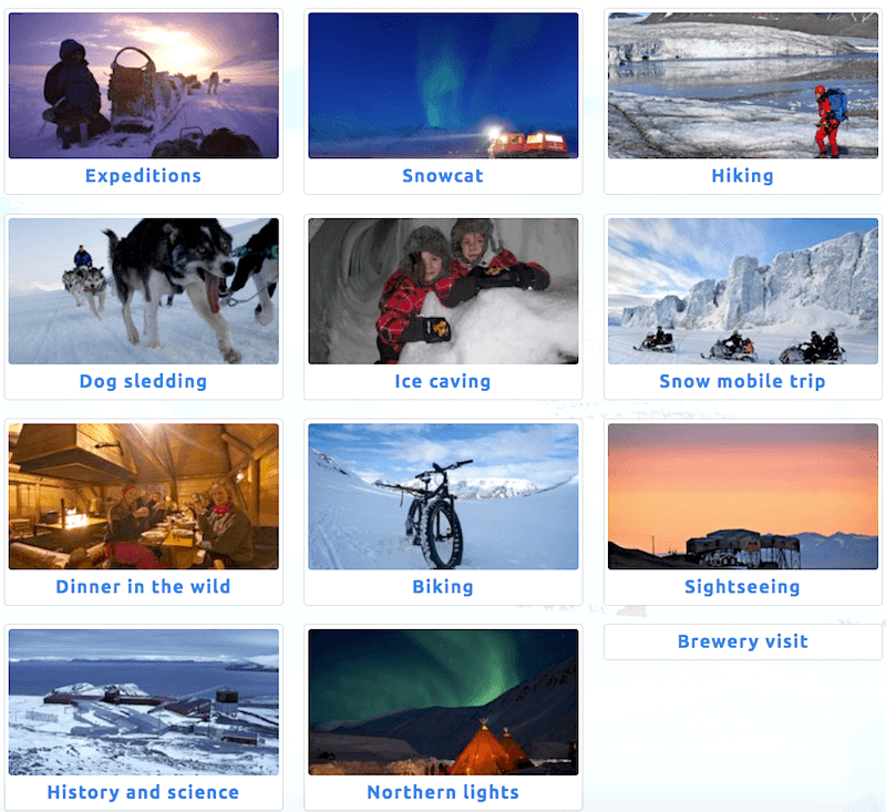 Winter activities in Longyearbyen, Svalbard Norway
