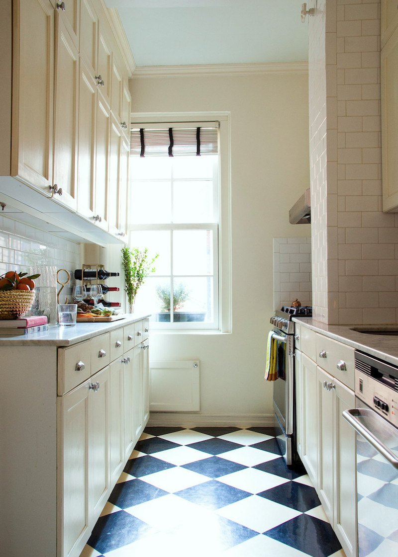 lonny cream kitchen checkerboard floor - Dee Murphy - West Village Kitchen