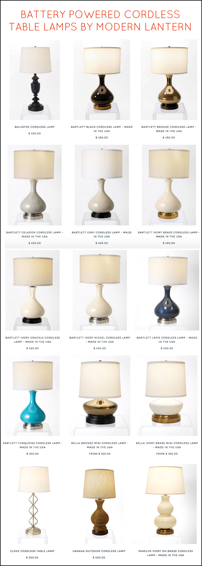 battery operated end table lamps