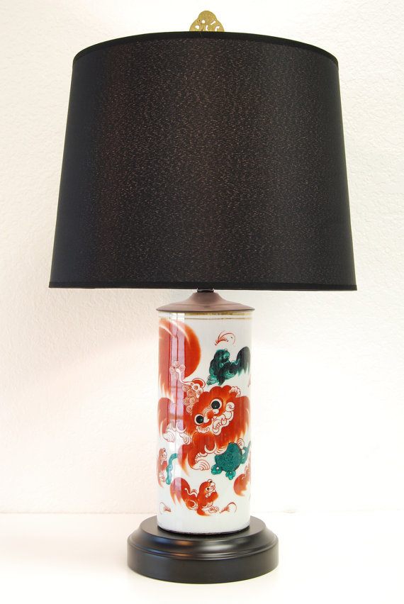 Fabulous one of a kind vintage Chinoserie cordless table lamp by Modern Lantern