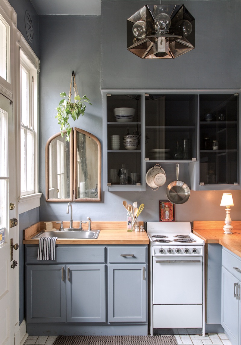 Logan Killen Interiors - tiny gray kitchen