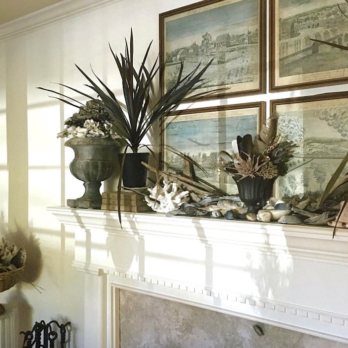 Superb decorating by Maura Endres - @m.o.endres on instagram - Love her gorgeous fireplace mantel