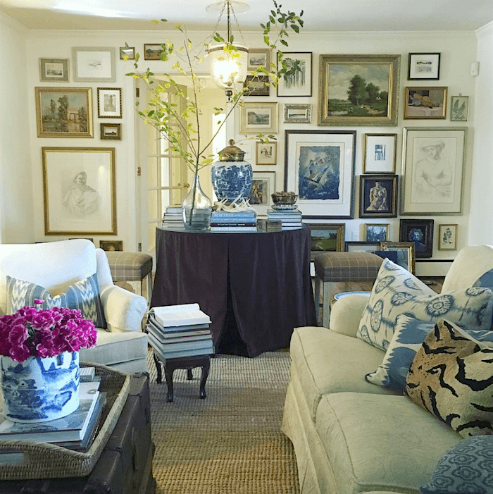 Superb decorating by Maura Endres - @m.o.endres on instagram - exquisite living room decor