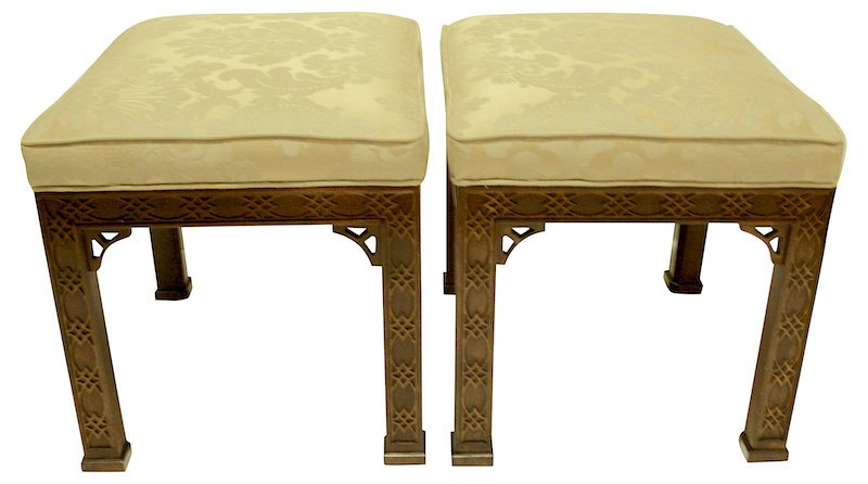 okl blind fretwork chinese chippendale stools