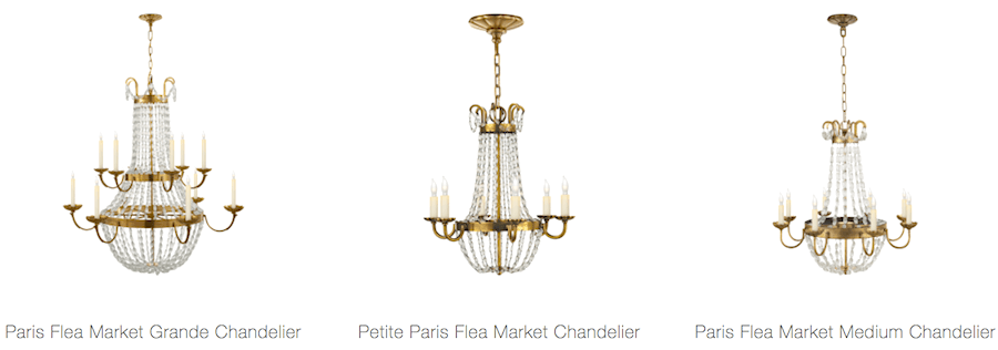 paris flea market chandeliers different sizes